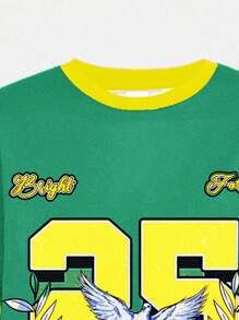 SHEIN 2pcs/Set Young Girl Casual Minimalist Short Sleeve Top And Shorts Set, Suitable For Summer - Multicolor - View 4