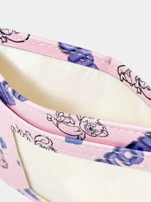 TOM & JERRY X SHEIN 女士可爱卡通老鼠和心形图案卡片夹 - 紫色 - 查看 3