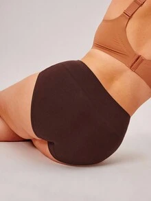 LUVLETTE 3条装透气棉质基础款高腰三角裤女士内裤套装 - 大地色 - 舒适 - 彩色 - 查看 8