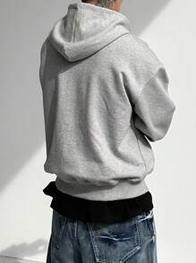 DAZY 男士超大字母刺绣休闲街头风卫衣运动衫，秋季连帽衫