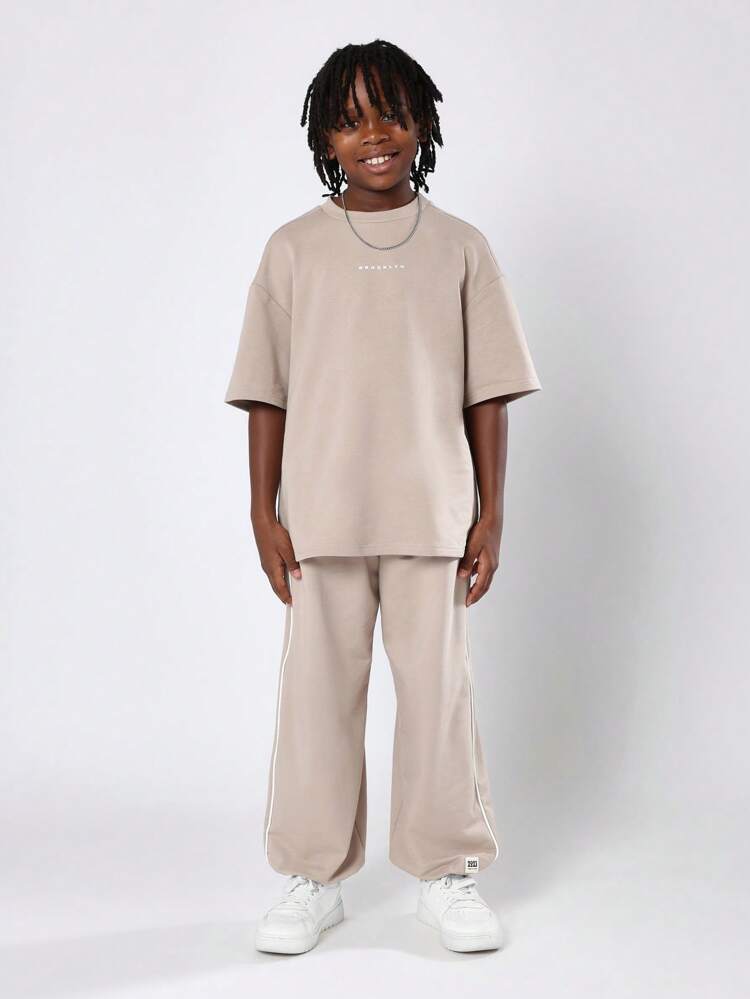 Oversized T-Shirt And Jogger Pants Set With Brooklyn Text
