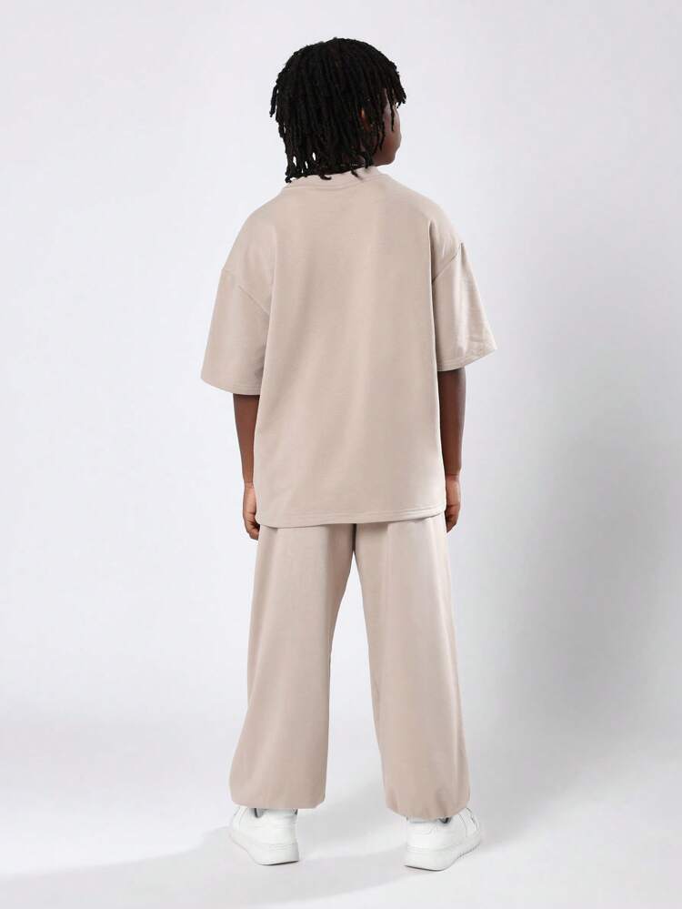 Oversized T-Shirt And Jogger Pants Set With Brooklyn Text