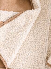 SHEIN Young Boy Loose Fit Hooded Woolen Jacket With Double-Breasted Button, Suitable For School, Autumn/Winter Fall