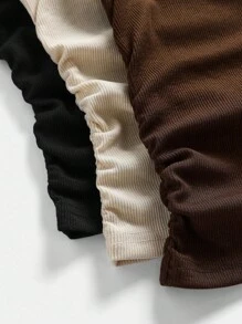 Girlism Tween Girl Multicolor Fall Rib-Knit T-Shirts With Flare Sleeves And Boat Neckline, Long Sleeve Crop Top, 3 Packs Top Winter