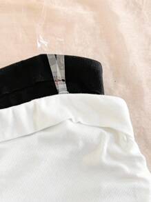 SHEIN Girlism 2 件套青少年女孩黑白短款吊带背心，日常休闲百搭百搭，买一送一 - 彩色 - 查看 4