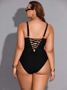 Shapewave Plus Size Women Sexy One-Piece Swimsuit For Summer Beach Vacation