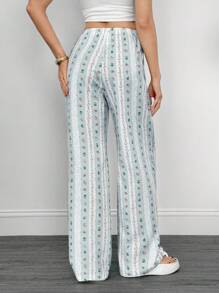 SHEIN Tall 女式随机印花系带休闲裤