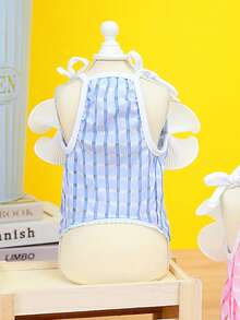 PETSIN 可爱休闲家居服 清新时尚 舒适宠物连衣裙 - 藍色 - 查看 4