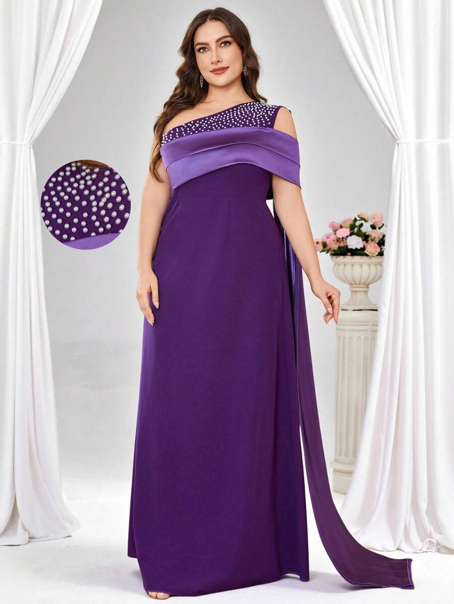 Coutiva Plus Size Formal Evening Gown (Heavy Embellishment) Birthday Dresses For Women - Multicolor - View 1