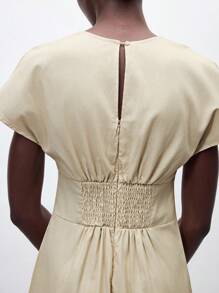 Maija 2025 Summer New Arrival Elegant Cocktail Dresses, Suitable For Wedding Guests, Brunch, Airport, Boho Vacation, Beach Music Festival, Easter, Graduation, Casual Daily Wear, With Neckline Tie, Bowknot Design, Short Sleeve, Mini Length