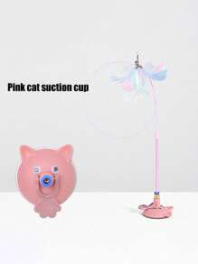 PETSIN 1 Powerful Suction Cup Cat Toy With A Cute Cat Head Shape, Self-Entertaining And Amusing For Cats, Detachable, Can Be Held, Can Ads A Long Rod Steel Wire Cat Toy, Replaceable Feather With Bell Pet Toy, Cat Toy, Pet Supplies - Multicolor - View 25