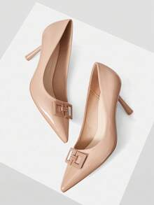 MOTF PREMIUM PU皮革尖头高跟鞋 - 杏色 - 查看 9