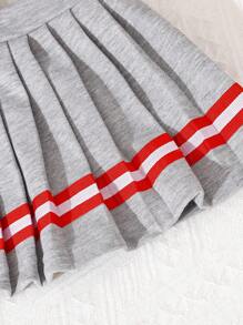 Souflis Souflis 2 件套女婴 2025 春秋学院风长袖灰色休闲时尚上衣 + 百褶裙甜美装 - 灰色 - 查看 7