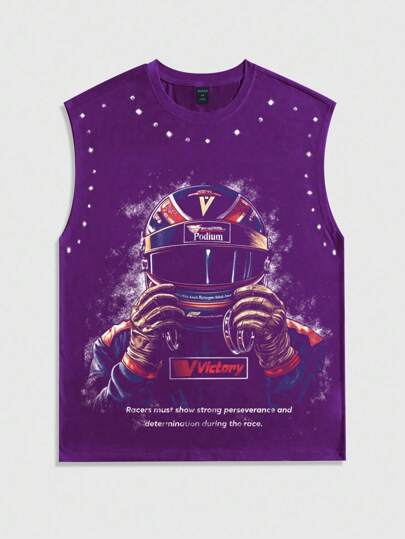 Street Life Men's Casual Sleeveless Printed Tank Top For Daily Workout