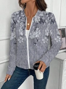 EMERY ROSE Women's Casual Zip-Up Jacket, Suitable For Autumn/Winter - Multicolor - View 4