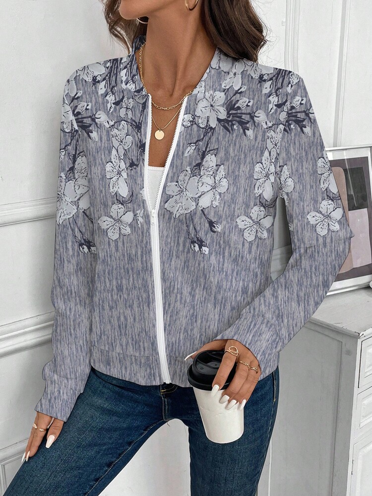 EMERY ROSE 女士休闲拉链夹克，适合秋冬季 - 彩色 - 查看 4