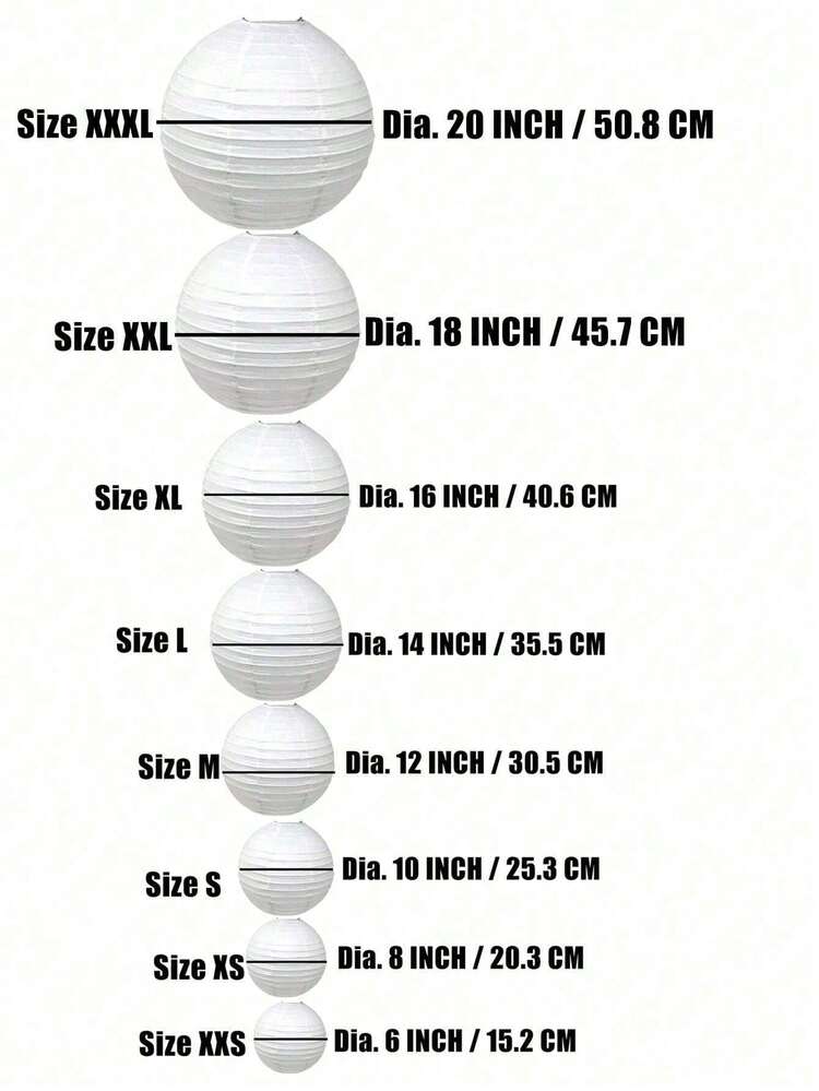 SHEIN 2PCS White Round Paper Lanterns Set For Wedding Party Christmas Festival Anniversary Decoration, DIY Painting Props Lamp Cover - White - View 7