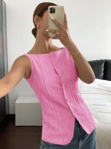 Siren Gaze Women's Sleeveless Pink Patterned Blouse Christmas Summer Casual