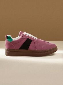 CUCCOO EASI Sepatu Sneakers Kasual Wanita Model Oxford untuk Perjalanan dan Aktivitas Luar Ruangan - Berwarna merah muda - View 6