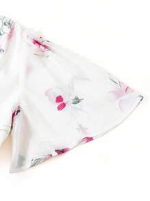 Ellevyn Vestido maxi elegante de mujer de gasa floral con estampado, blanco, para el verano