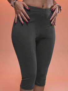 MUSERA 性感修身七分裤，适合夏季度假、海滩、90年代、Y2K风格，秋季派对、假日休闲穿着。 - 深灰色 - 查看 5