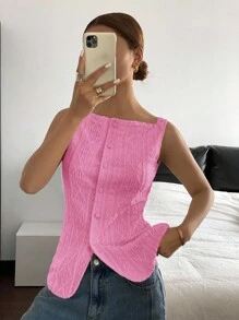 Siren Gaze Women's Sleeveless Pink Patterned Blouse Christmas Summer Casual