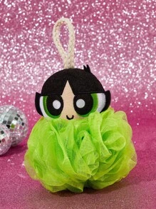 THE POWERPUFF GIRLS X SHEIN 1 件/3 件可爱 3D 沐浴球，超柔软起泡网状海绵，花朵/毛茛/泡泡 - 彩色 - 查看 2