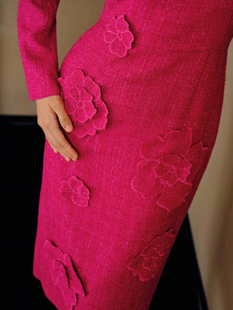 EMBROIDERY ZIPPER DRESS