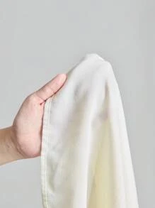 Ontre Áo midi cổ tròn không tay bằng vải lanh pha len dành cho nữ, xẻ cao, dáng rộng, thời trang, thích hợp mặc vào mùa xuân/hè, mặc hàng ngày, màu mơ - Màu be - Xem 8