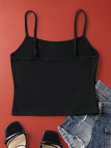 Doritos X SHEIN Women's Letter & Checkered Pattern Camisole Top 90s Top Short Tops Party Tops Women - Black - View 2