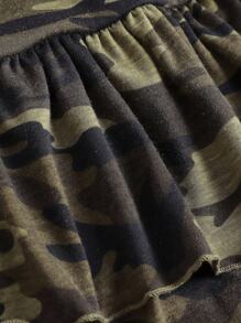 SHEIN Girlism 少女豹纹针织修身分层蛋糕裙裤，防走光腰带裤，适合运动和街头穿着 - 彩色 - 查看 3