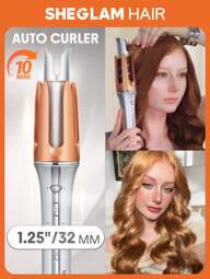 SHEGLAM HAIR It-Curl One-Touch Instant Curler Automatic Curling Iron,Auto Hair Curler,32mm Automatic Hair Curler With 3 Temperatures,Fast Heating & 2-Way Rotation,Automatic Shut-Off,Anti-Scald & Anti-Tangle Rotating Curling Wand,Touch Instant Curler For Hair Styling Graduation Birthday Holiday Summer Fall Autumn Y2K Fancy Fashion Women Makeup Cosmetic Party Beach Travel Camping Outdoors School Campus Festivals Decor Gift Present Rose Girl Best Color Charm Vibe Pink Christmas New Year Thanksgiving Day Valentine's Day