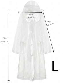 SHEIN 1 件透明连帽雨衣，适合学校、办公室、家居、旅行、返校用品