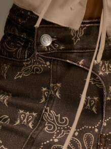 MUSERA 低腰佩斯利印花喇叭牛仔裤，西部乡村风，秋季街头服饰，节日优雅，Y2K性感可爱，90年代中西部秋季时尚春夏款 - 彩色 - 查看 6