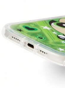 THE POWERPUFF GIRLS X SHEIN Durable And Fashionable Mobile Phone Case, Four-Sided Thick Airbag Anti-Drop, Buttercup Pattern Chiffon Protective Cover Design, Compatible With IPhone 11 - 17 Pro Max ,Y2K - Green - View 6