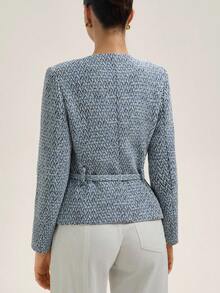 Aveloria Rosie Women's All-Over Print Crew Neck Textured Boucle Jacket