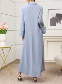 Yasmyna Women's Sequin Patchwork Long Sleeve Loose Arabic Style Dress Sequin Fall Women Clothes Traditional Arab Clothing Blue Dress