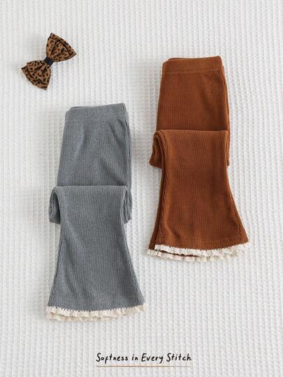 Cozy Pixies 2件套女婴荷叶边高腰喇叭裤