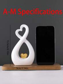 1 件树脂创意心形家居装饰品，适用于展示柜、橱柜、客厅装饰、婚礼派对、婚礼装饰工艺品