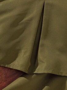 SHEIN 2 件套年轻女孩无袖纽扣上衣和中长裙套装，橄榄绿，舒适休闲时尚 - 粉色 - 查看 6