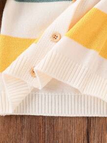 SHEIN 男婴针织毛衣和裤子套装，秋冬 - 綠色 - 查看 5