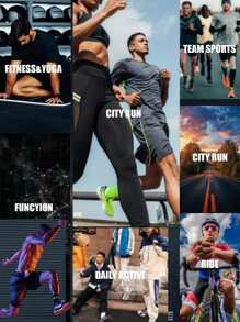 Manfinity Sport Corelite 男士口罩印花短袖T恤和短裤运动套装 - 黑色 - 查看 5