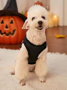PETSIN 1 Pet Halloween Black And White Ghost Print Vest - Multicolor - View 3