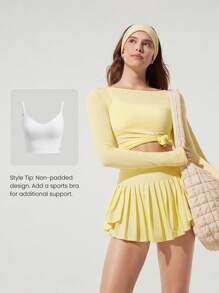 GLOWMODE 莫代尔后背打结长袖T恤 - French Vanilla - 查看 8