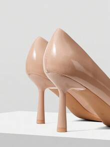 MOTF PREMIUM PU皮革尖头高跟鞋 - 杏色 - 查看 8