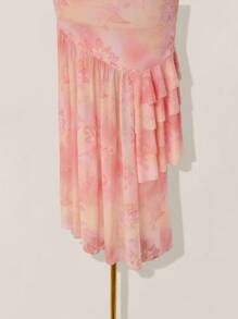 Sweetina 优雅甜美的粉色美人鱼裙，复古细肩带雪纺串珠长礼服，适合舞会和派对 - 粉色 - 查看 6