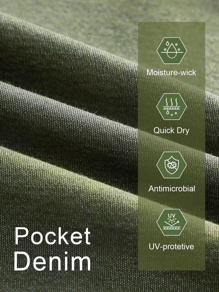 Flexra Women's Cargo Pocket Casual Drawstring Loose Fit Jeans Outdoor Pants For Hiking Sun Protection Lightweight Quick Dry - Army Green - View 9