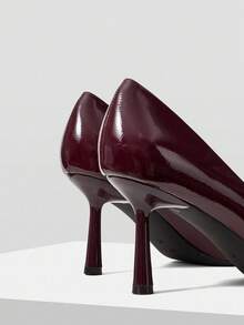MOTF PREMIUM Tacones altos de punta fina en piel sintética (PU) - Burdeos - Ver 8