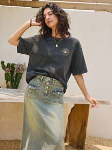 Tseoso Casual Loose Fit Women's Round Neck Short Sleeve T-Shirt, Suitable For Summer Suitable For Going Out