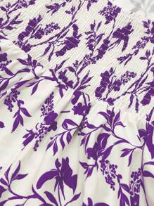 Flirla 大码女式纯色半透明雪纺浪漫荷叶边领带开衫夹克和 V 领细肩带长裙 2 件套，浪漫优雅的女装，适合夏季、户外、室内、休闲、法式休闲、派对 - 紫色 - 查看 5